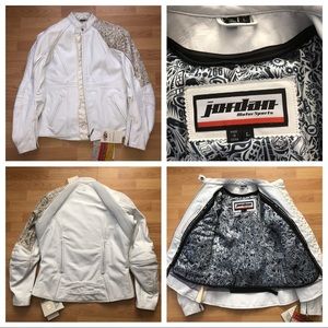 Joe Rocket Jordan Motorcycle White leather Biker jacket Laser women Large 1/200